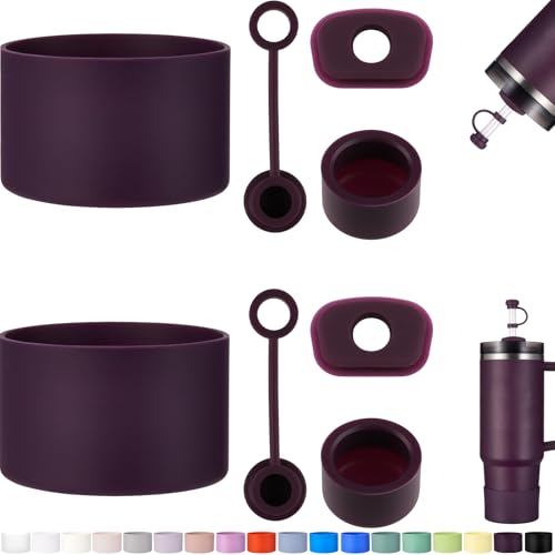 HYZ 8-teiliges Zubehör für Stanley Becher, auslaufsicheres Silikon-Stopper-Set und Schutzmanschette, inklusive Strohhalm-Abdeckkappe für Stanley H2.0, 567.0 g, 850.5 g, 1,134.0 g, Pflaume HYZ 8-teiliges Zubehör für Stanley Becher, auslaufsicheres Silikon-Stopper-Set und Schutzmanschette, inklusive Strohhalm-Abdeckkappe für Stanley H2.0, 567.0 g, 850.5 g, 1,134.0 g, Pflaume von HYZ