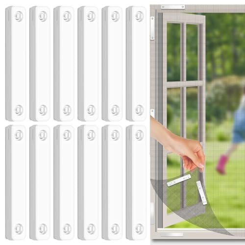 Magnete Für Fliegengitter, 12 Stück Set Fliegengitter Fenster Magnet Clips,Magnetbefestigung Für Fliegengitter, Fliegengitter Fenster Magnet Für Insektenschutz, Netzvorhänge von HYZDD