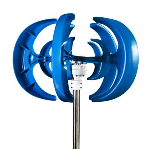 HYZHANHONG 12V, 10000W Windturbinengenerator mit vertikaler Achse, 5-Blatt-Windturbinen-Kit 2M / S Windgeschwindigkeit Start Windkraftgenerator für zu Hause, Camping - blau von HYZHANHONG