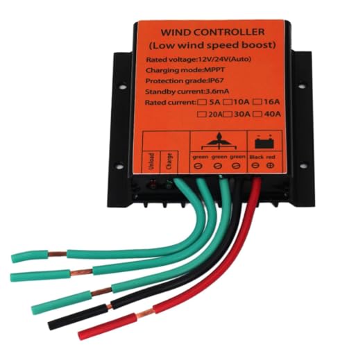HYZHANHONG 220v, 2000W Low Wind Solar Hybrid Controller, Windturbinen-Generator-Controller Batterieladeregler, 12V 24V 48V 220V für Windkraftanlagen (orange Farbe) von HYZHANHONG