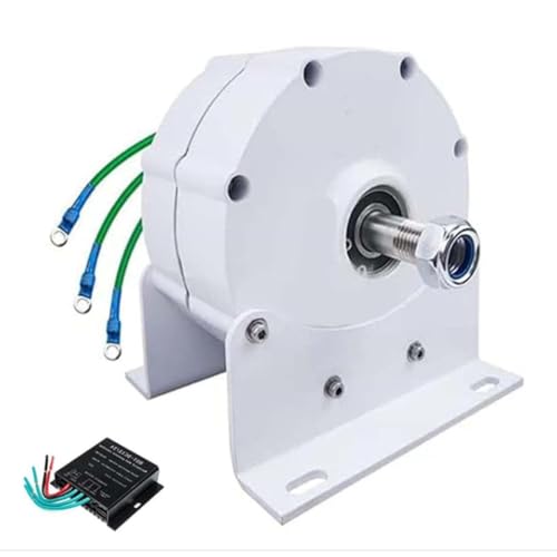 HYZHANHONG Weiß,220V, 8000W Permanentmagnet-Generator mit niedriger Drehzahl, 3-Phasen-Getriebe-Permanentmagnet-Generator 12V 24V 48V 220V AC Wasser-Windturbinen-Generator mit Controller, 220V von HYZHANHONG