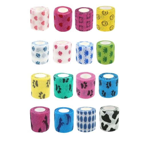 16 Rollen Selbstklebender Verband, Selbsthaftender Verband, Elastische Selbsthaftende Bandage Für Sport, Erste Hilfe Und Haustiere, 16 Verschiedene Designs, Einfach Von Hand Abzureißend 16 Rollen Selbstklebender Verband, Selbsthaftender Verband, Elastische Selbsthaftende Bandage Für Sport, Erste Hilfe Und Haustiere, 16 Verschiedene Designs, Einfach Von Hand Abzureißend von HYZSHL