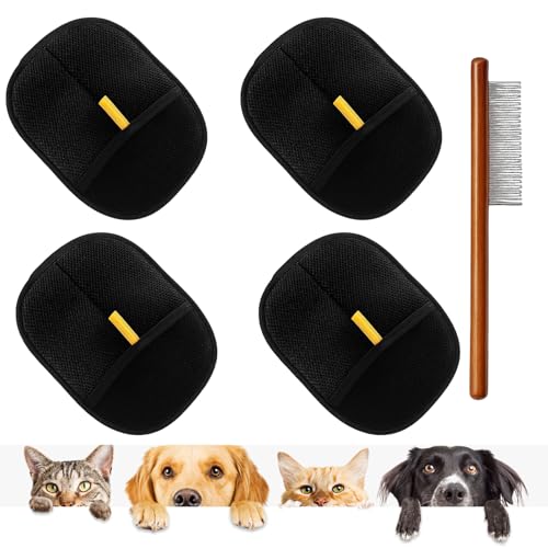 5PCS Tierhaarentferner Handschuhe Bürste Set, tierhaarentferner handschuh für Katzen und Hunde, Effektive Haarentfernung für Möbel, Kleidung und Sofas, Hochwertige Materialien von HYZSHL