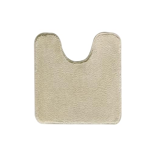 WC Vorleger mit Ausschnitt, WC Teppich, U-förmige rutschfeste Toiletten Matte, Saugfähige Badezimmer Fußmatte für Familien und ältere Menschen, für Toilette und Badezimmer,50 x 40 cm von HYZSHL