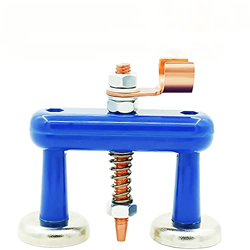 Magnetic Welding Support Clip, Magnetic Welding Ground Clamp, Welding Magnet Head, Welding Machine Grounding Clamp with Spring and Conductive Pillar (Double Head) von HYZSM