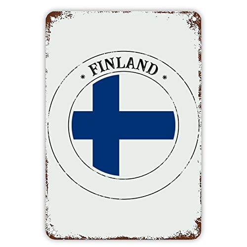 Finnland-Aluminium-Flagge, Metallschild, Finnland-Flagge, Metallschild, beliebte Landstadt, Souvenir, Wandkunst, Poster, Vintage, patriotische Heimdekoration, lustige Garage, Hofschilder, Innen- und von HZ8A6W