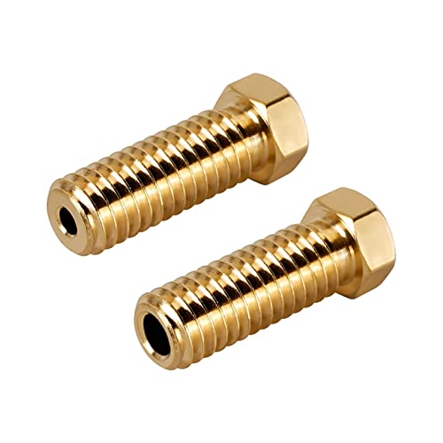 2 Stück E3D Volcano Hartstahldüse Messing M6 Gewinde 3D-Drucker Hotend Volcano Düse 0,2 mm-1,2 mm Kompatibel mit 1,75 mm Filament (Color : Brass Nozzle, Size : 2pcs 0.3mm 1.75mm) von HZADY