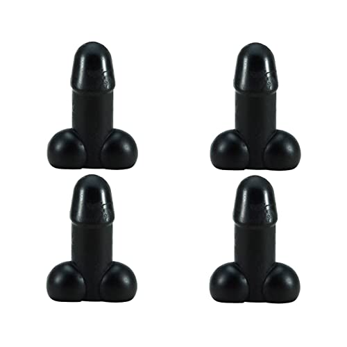 HZADY 4Pcs Prank Penis_Shaped Reifenkappe Luminous Penis_Dick Auto Rad Reifen Ventilschaftkappe Staubschutz passend for Autos LKW Fahrräder Motorräder (Color : Black) von HZADY
