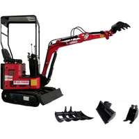 Minibagger HZC Power DKB881, Diesel, 920 Kg, Arm schwenkbar, rot von HZC power