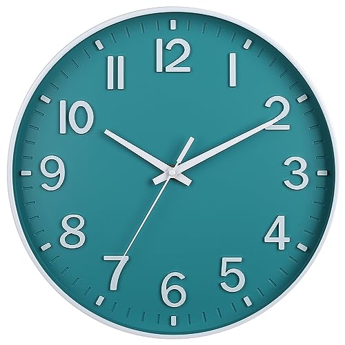 HZDHCLH 30cm Lautlos Wanduhr Schleichende Sekunde mit Arabisch Ziffer ohne Ticken für Dekoration Wohnzimmer, Küche, Büro, Schlafzimmer von HZDHCLH