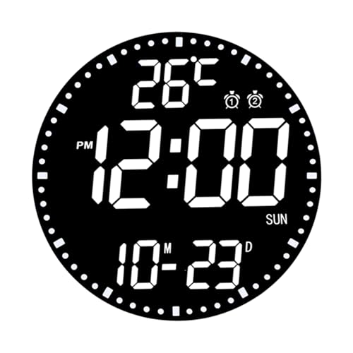 HZDHCLH Digitale Wanduhr 30 cm LED Mit Fernbedienung Wecker Bunt Datum Woche Temperatur Timer Für Zuhause Schule Büro von HZDHCLH