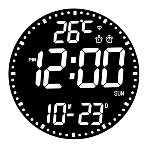 HZDHCLH Digitale Wanduhr 30 cm LED Wecker Bunt Datum Woche Temperatur Timer Steuerung Per Mobiler App über WLAN-Verbindung Für Zuhause Schule Büro von HZDHCLH