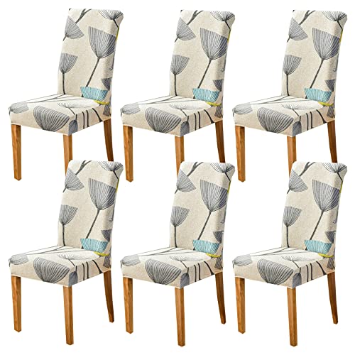 HZDHCLH Stuhlhussen 4 Stück Elastische Moderne Universal Stretch Beschützer Stuhlhussen für Stuhl Esszimmer Hochzeit Partys Bankett Deko, Blätter von HZDHCLH