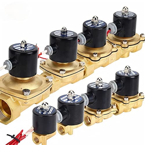 1/4 3/8 1/2 3/4 1 2 Zoll elektrisches Magnetventil aus Messing, DC12V DC24V AC 220 110, normalerweise geschlossenes Magnetventil for Wasser, Öl, Luft(220v,DN15) von HZDXWXOJ