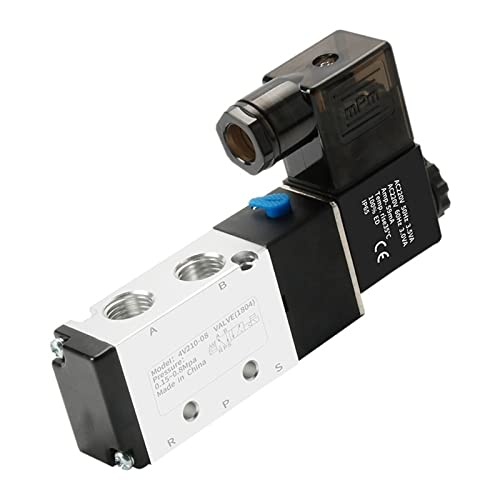 4V210-08 Pneumatisches elektrisches Magnetventil 5-Wege-2-Positionen-Steuerluft-Gas-Magnetventil 12V 24V 220V Spulenspannung 1St(4v210-08 W Sl602,AC110V) von HZDXWXOJ