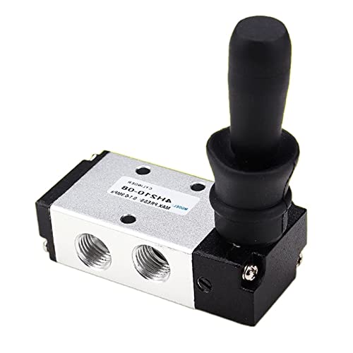 4h210-08 Pneumatisches Handhebel-Steuerventil 1/4 Zoll; Manuelles aktives 5/2-Wege-Luftventil mit 5 Positionen, 2 Anschlüssen und Anschlüssen, 1 Stück(With 6mm Fittings) von HZDXWXOJ