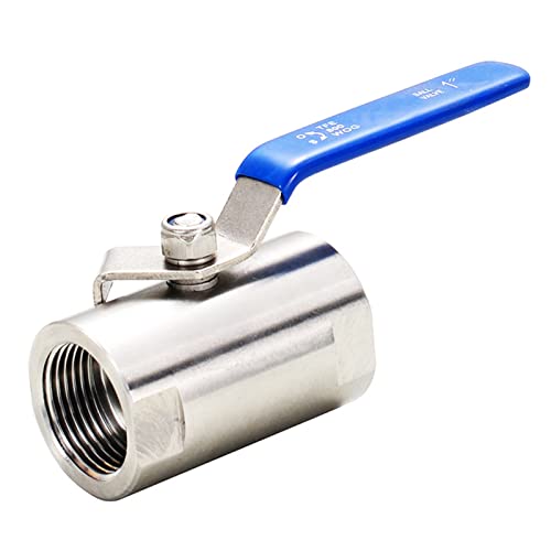 HZDXWXOJ Ventil Edelstahl-Kugelhahn 1/4" 3/8” 1/2" 3/4" 1‘ 1-1/4 1-1/2" 2‘ weiblich 1P voller Anschluss mit Schaltergriff Gewinde Kugelhähne(Half Steel,DN32) von HZDXWXOJ