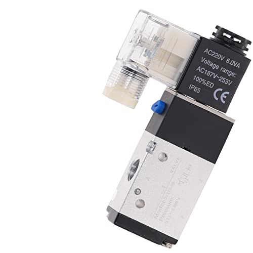 Pneumatisches Magnetventil, 3-Wege-2-Positionen-Luftrichtungssteuerung, 3V210-08, DC12V, DC24V, AC110V, AC220V, 1 Stück(Giallo,Schwarz) von HZDXWXOJ