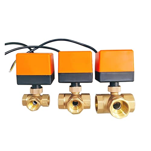 Ventil 1/2" 3/4" 1" 1-1/4" 1-1/2" 2" Elektrischer Kugelhahn Messing Klimaanlage Fußbodenheizung Magnetventil Dreiwege AC220V(12vdc,1.5 Inch) von HZDXWXOJ