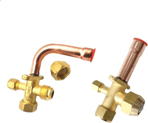 Ventil Kupferrohr 3 Wege Klimaanlage Winkel Absperrventil Fitting(Straight,12.7mm) von HZDXWXOJ