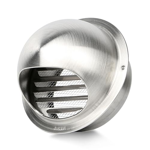 HZEPDVT Badezimmer-Lüftungsauslass-Windschutzscheibe, 304 verdickter Edelstahl, Küchenrauch-Frischluftauslass-Abdeckung, silberfarben, 1 Stück(50mm) von HZEPDVT