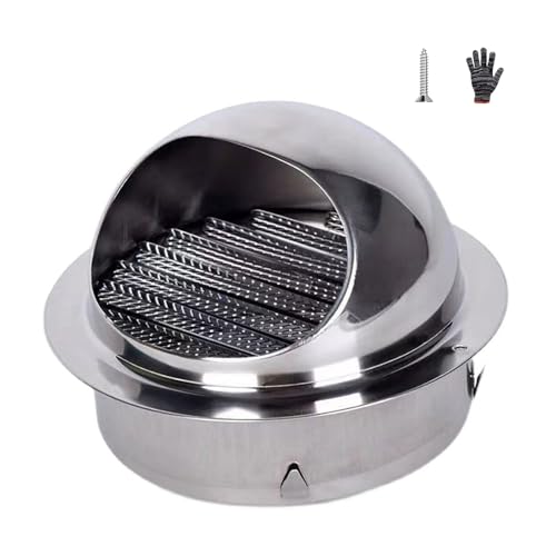 HZEPDVT Verdickte 201-Edelstahl-Luftkappe, Außenwand-Auslasshaube, Ablufthaube, neues Luftsystem, Belüftung, Regen- und Windschutz, 1 Stück(80mm(3.2in)) von HZEPDVT