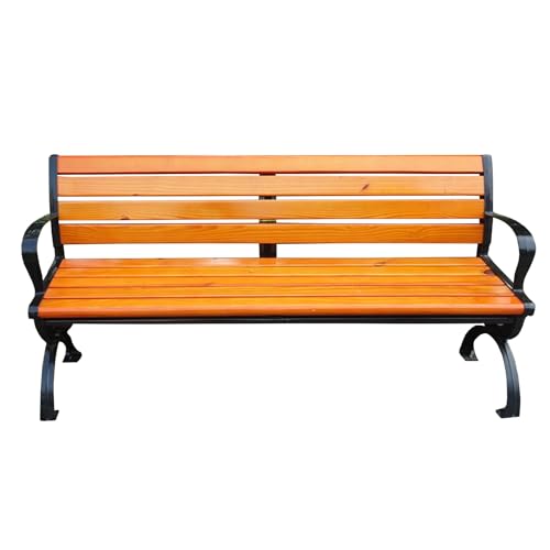 HZEPDVT Wetterbeständige Gartenbank for den Außenbereich, Sitzgelegenheiten for die Veranda im Hinterhof mit Rückenlehne und Armlehnen, Doppel-Sofastuhl aus Holz for den Außenbereich(47.24 * 15.75in) von HZEPDVT