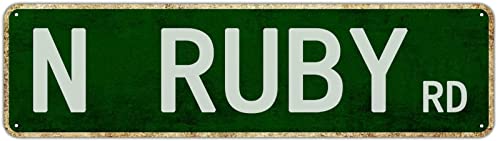 Metallschild Blechschild N Ruby Road Lustige Metallschilder Vintage Schild Retro Blechschilder Aluminium Metallschild für Schlafzimmer Küche Garten Wand Bab Club Kaffee Hängeschild Heimdekoration 10,2 von HZHAOHE