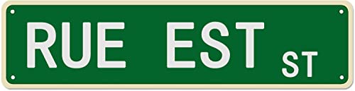 Metallschild Blechschild Rue Est St Lustige Metallschilder Vintage Schild Retro Blechschilder Aluminium Metallschild für Schlafzimmer Küche Garten Wand Bab Club Kaffee Hängeschild Heimdekoration 10,2 Metallschild Blechschild Rue Est St Lustige Metallschilder Vintage Schild Retro Blechschilder Aluminium Metallschild für Schlafzimmer Küche Garten Wand Bab Club Kaffee Hängeschild Heimdekoration 10,2 von HZHAOHE