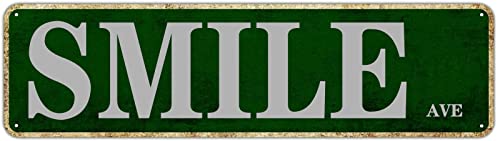 Metallschild Blechschild Smile Avenue Lustige Metallschilder Vintage Schild Retro Blechschilder Aluminium Metallschild für Schlafzimmer Küche Garten Wand Bab Club Kaffee Hängeschild Heimdekoration Metallschild Blechschild Smile Avenue Lustige Metallschilder Vintage Schild Retro Blechschilder Aluminium Metallschild für Schlafzimmer Küche Garten Wand Bab Club Kaffee Hängeschild Heimdekoration von HZHAOHE