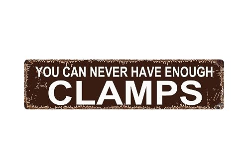 Metallschild Blechschild You Can Never Have Enough Clamps Lustige Metallschilder Vintage Schild Retro Blechschilder Aluminium Metallschild für Schlafzimmer Küche Garten Wand Bab Club Kaffee von HZHAOHE
