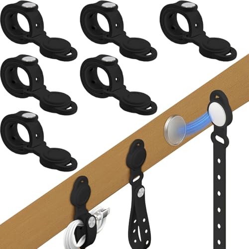 Magnetische Kabelbinder, 6 Stück Verstellbare Silikon Magnet Kabelbinder für Kabelmanagement Wiederverwendbare Magnetische Kabelbinder zur Organisation von Kabeln im Haushalt, in der Küche und im Büro von HZHSSG