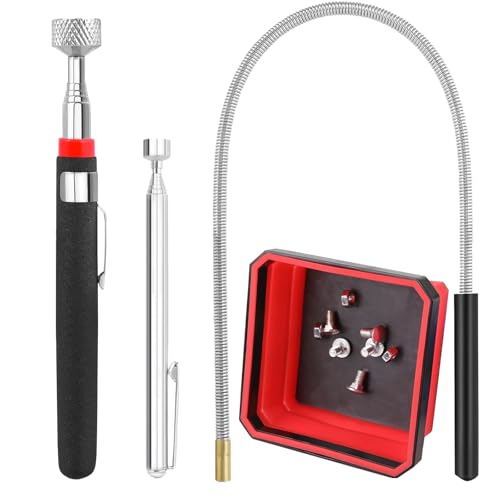 Magnetstab Teleskop Mit Magnetischer Ablageschale, 4 Stück Teleskopstab Magnet Werkzeug Flexibler Magnetheber Magnetstabgreifer Teleskopmagnet Stabmagnet Für Männer, Väter, Mechaniker, Heimwerker Magnetstab Teleskop Mit Magnetischer Ablageschale, 4 Stück Teleskopstab Magnet Werkzeug Flexibler Magnetheber Magnetstabgreifer Teleskopmagnet Stabmagnet Für Männer, Väter, Mechaniker, Heimwerker von HZHSSG