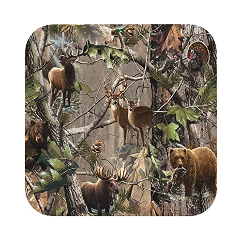 PVC-Untersetzer mit Jagdmotiv und Bär, Elch, bedruckt, 6 Stück, Tischuntersetzer für Getränke, Kaffee, quadratisch, 6 Stück PVC-Untersetzer mit Jagdmotiv und Bär, Elch, bedruckt, 6 Stück, Tischuntersetzer für Getränke, Kaffee, quadratisch, 6 Stück von HZHUAOEG
