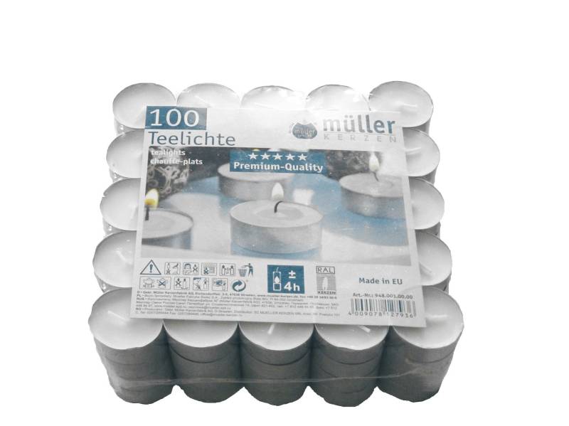 Teelicht weiss 100er Pack von HZL
