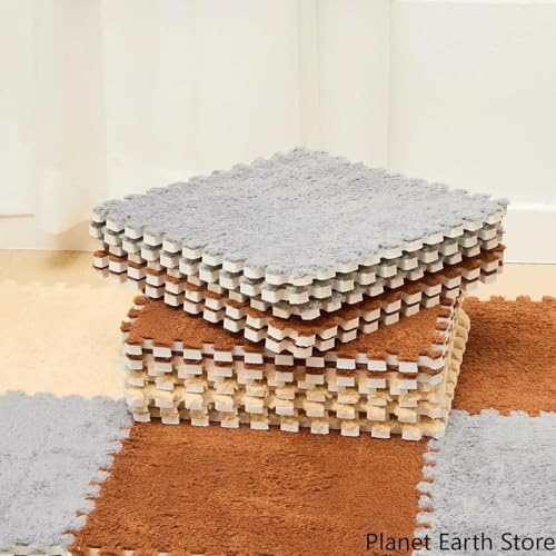 30 * 30CM weiche Plüsch-Spielmatte, Eva-Schaum-Puzzle-Teppich, geeignet for Dekorieren von Räumen, Fitnessstudios(Rose Red) von HZLXF1