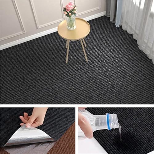 HZLXF1 10 Stück Selbstklebende Teppich-Bodenmatte, Rutschfester Bodenaufkleber, Wohnzimmerteppich, Rutschfester Selbstklebender Bodenaufkleber for Treppen(Black) von HZLXF1
