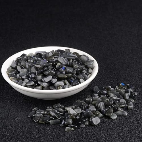 HZLXF1 100 g 5-12 mm natürlicher Grauer Mondstein-Kristallkies, getrommelter Chips-Stein, geeignet for die Gestaltung von Vasenfüllern, Aquariengärten und Springbrunnen (Color : 100g 8-12mm) von HZLXF1