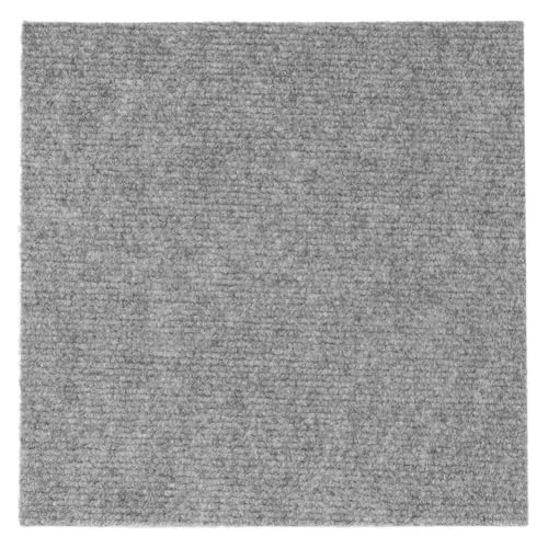 HZLXF1 12 Stück Selbstklebende Teppichfliesen, klebende Teppichbodenfliesen, geeignet for Wohn-, Büro- und Kellerräume(Grey-White) von HZLXF1