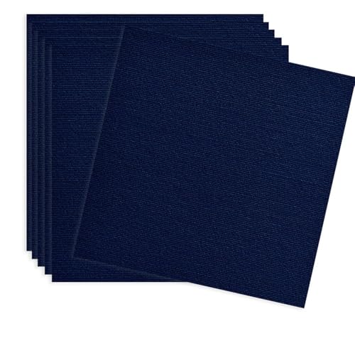 HZLXF1 12er-Pack 30 x 30 cm Selbstklebende Bodenfliesen, wasserdichte Teppichmatten, Mehrzweck-Puzzlematten for Abziehen und Aufkleben for Zuhause(Navy Blue) von HZLXF1