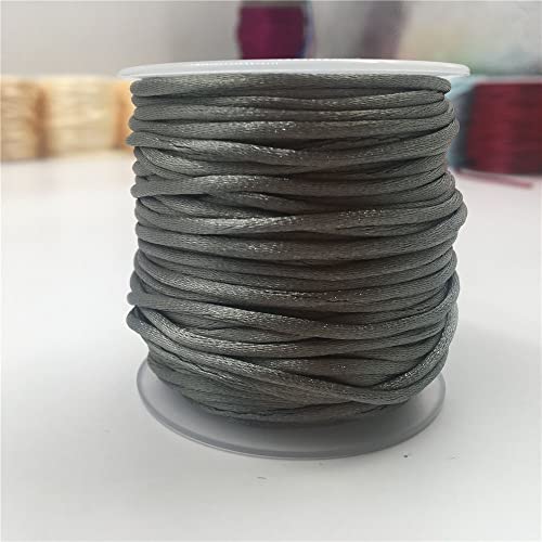 HZLXF1 30 Meter 2 mm Kordel, Nylonschnur for die Herstellung von Perlenschmuck (Color : Metal Grey 484, Size : 30 Meters Spool) von HZLXF1