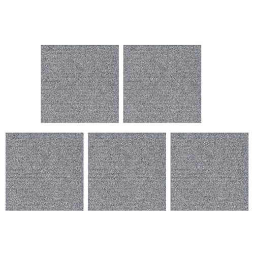 HZLXF1 30 x 30 cm, 10 Stück, Selbstklebende Teppichfliesen, Rutschfester quadratischer Teppich, Schlafzimmer-Dekor-Teppich(Light Grey) von HZLXF1