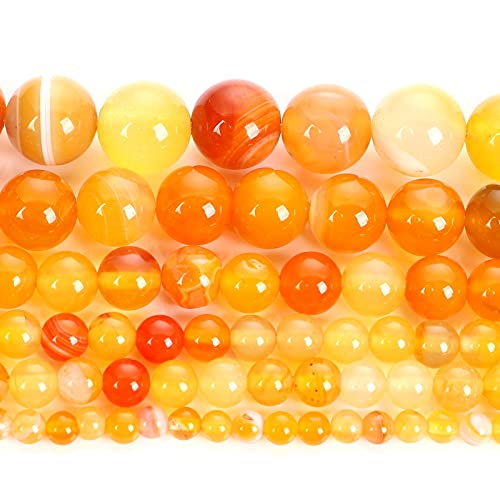 HZLXF1 Natürliche Steinperlen gelbe gestreifte Achat Lose Perlen for Schmuckherstellung Handarbeit DIY. Armbandstrang 4-12 mm (Item Diameter : 10mm About 38 pcs) von HZLXF1