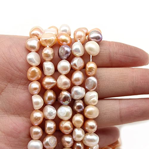 HZLXF1 Natürliches weißes Rosa Gold Süßwasser Barockperlen Kleine lose unregelmäßige Spacer Perlen 3-10mm Handarbeit Schmuck DIY 14" (Size : 5-6mm) von HZLXF1