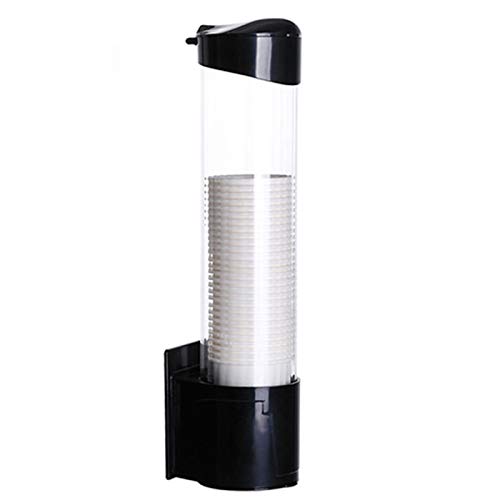 HZLXF1 Kunststoff-Papierbecherhalter, Geeignet for Home-Anwendungen im Büro, große Kapazität, Kleber Befestigung ohne Bohren Löcher Werkzeuge Trinken (Color : Black) von HZLXF1