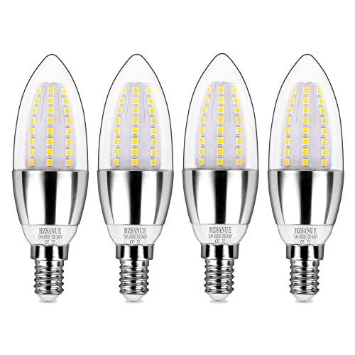 HZSANUE 15W LED Kerze Lampen, 120W Glühlampenäquivalent, 1700lm, 4000K Neutralweiß, E14 Kleine Edison Schraube, 4 Stück von HZSANUE