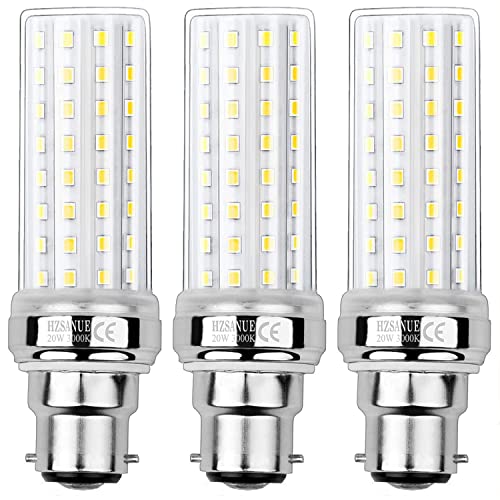 HZSANUE B22 LED Mais Lampen 20W, 3000K Warmweiß, 2200Lm,B22 Bajonett LED Leuchtmittel, 150W Glühlampen Äquivalent,Nicht Dimmbar, 3er-Pack von HZSANUE