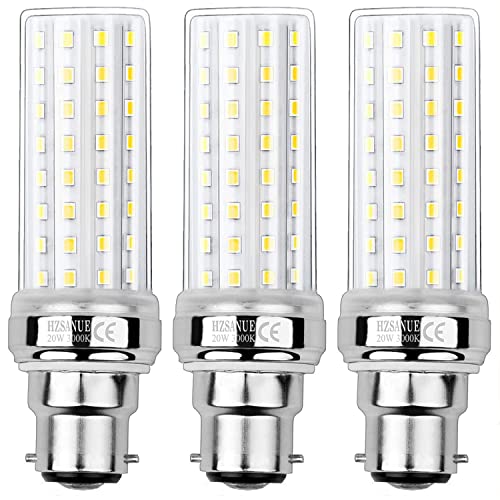 HZSANUE B22 LED Mais Lampen 20W, 3000K Warmweiß, 2200Lm,B22 Bajonett LED Leuchtmittel, 150W Glühlampen Äquivalent,Nicht Dimmbar, 3er-Pack von HZSANUE