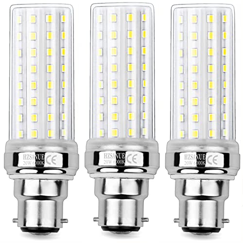 HZSANUE B22 LED Mais Lampen 20W, 6000K Tageslichtweiß, 2200Lm,B22 Bajonett LED Leuchtmittel,150W Glühlampen Äquivalent,Nicht Dimmbar, 3er-Pack von HZSANUE