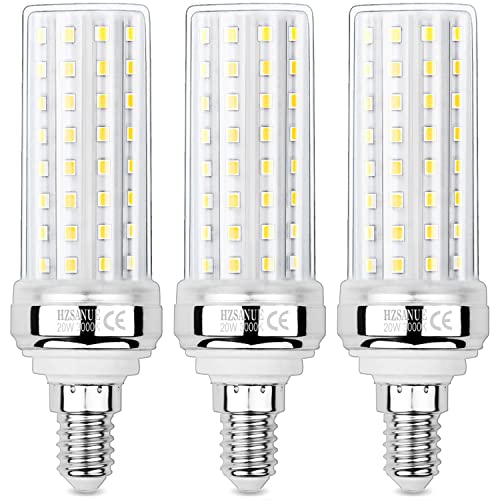 HZSANUE E14 LED Mais Lampen 20W, 3000K Warmweiß, 2200Lm,Kleine Edison Schraube Kerze Leuchtmittel, 150W Glühlampen Äquivalent,Nicht Dimmbar, 3er-Pack von HZSANUE